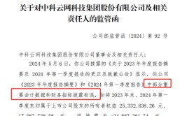 中科云网及董秘覃检收羁系
函 公司两份年报披露内容存错误