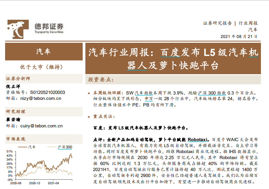 “萝卜快跑”在卖方研究圈火了！超5000份研报关注无人驾驶 “萝卜快跑”在卖方研究圈火了！超5000份研报关注无人驾驶 时时快讯