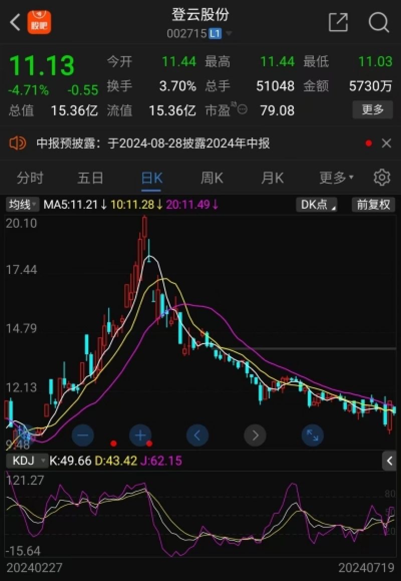 登云股份收购停止
应声涨停：此前股价跌破拟发行价，八旬首创
股东公布
减持 时时快讯
